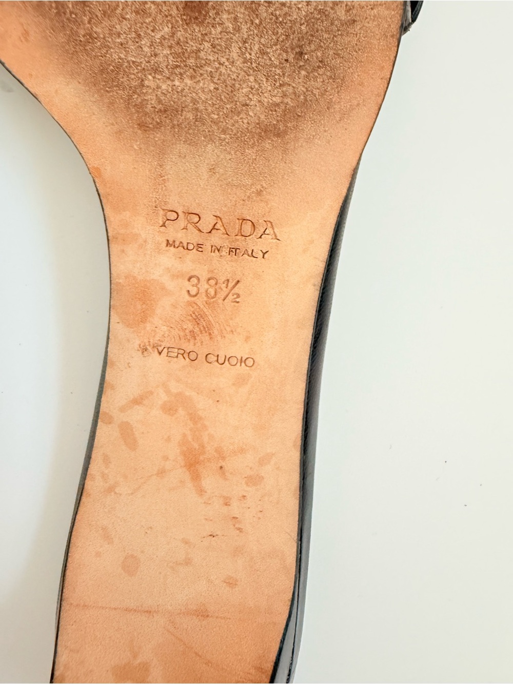 Prada Vintage Y2K Croc Embossed Leather Mule Black Logo Plaque Heels EU 38.5 - Picture 8 of 11